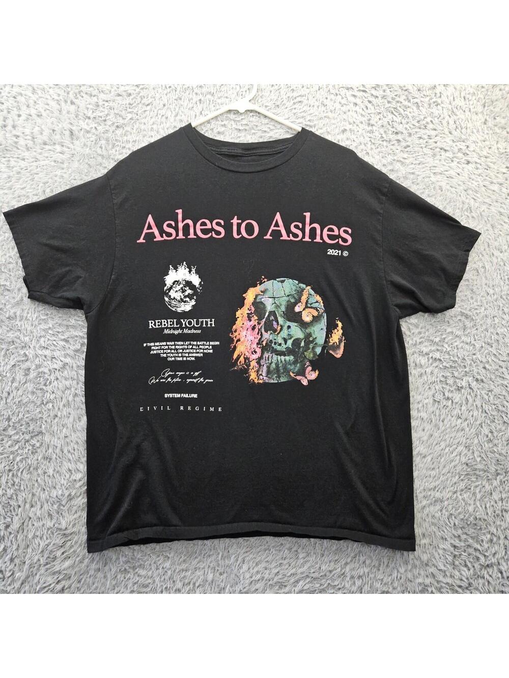 Civil Regime T Shirt Ashes to Ashes Men XL Cotton Rebel Youth 2021